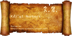Kégl Norbert névjegykártya